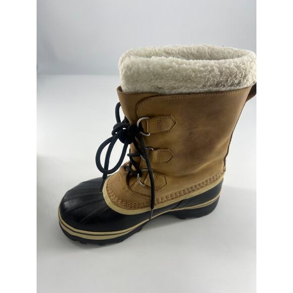 Sorel Boots Womens Size 6 Brown Tan Black Caribou Waterproof Winter Warm - Picture 4 of 10